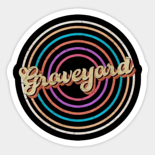 vintage circle line color Graveyard Sticker